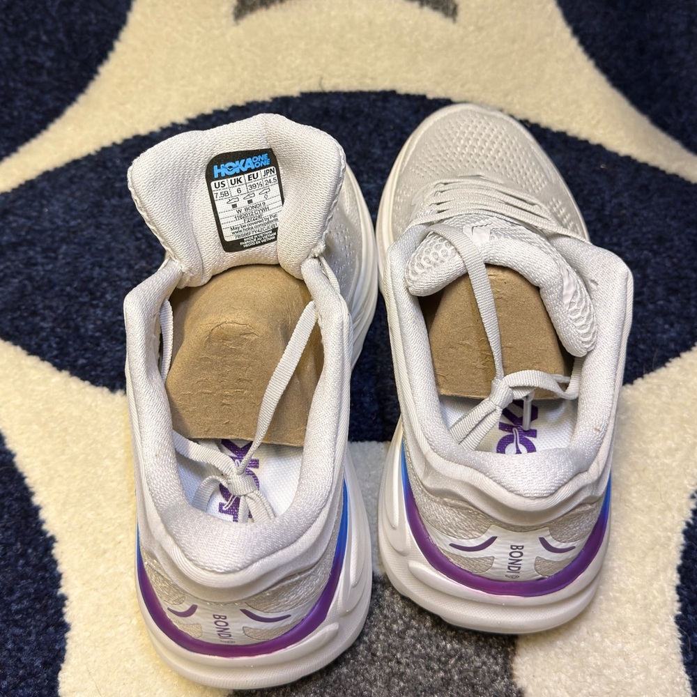 Hoka Bondi 9 Cosmic Grey / White Womens Size 6 6.5 or 7.5 - Picture 6 of 6